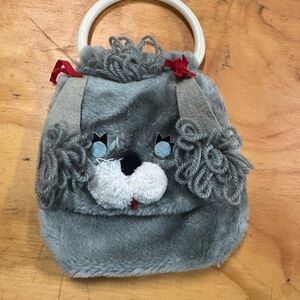 Russ Berrie Plush Dog Bag with Red and Gray